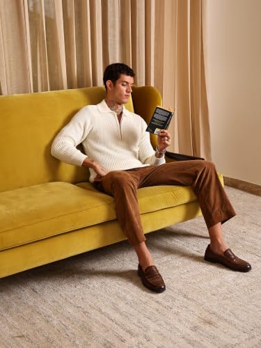 Image of Kvetoo Mens Woolen Sweater for Man Winter Quarter Zipper Knit Sweater Full Sleeve Office Wear Pullover