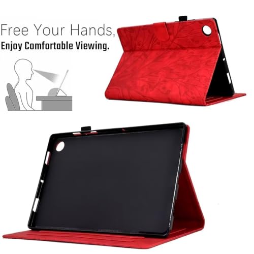 YUNHOTIC Case for Samsung Galaxy Tab A7 Lite 8.7 inch [ SM-T220/T225/T227 ] 2021 Model, Premium PU Leather Folding Stand Cover with Pen Holder & Multiple Viewing Angles - Red Trees by YUNHOTIC - Image 3