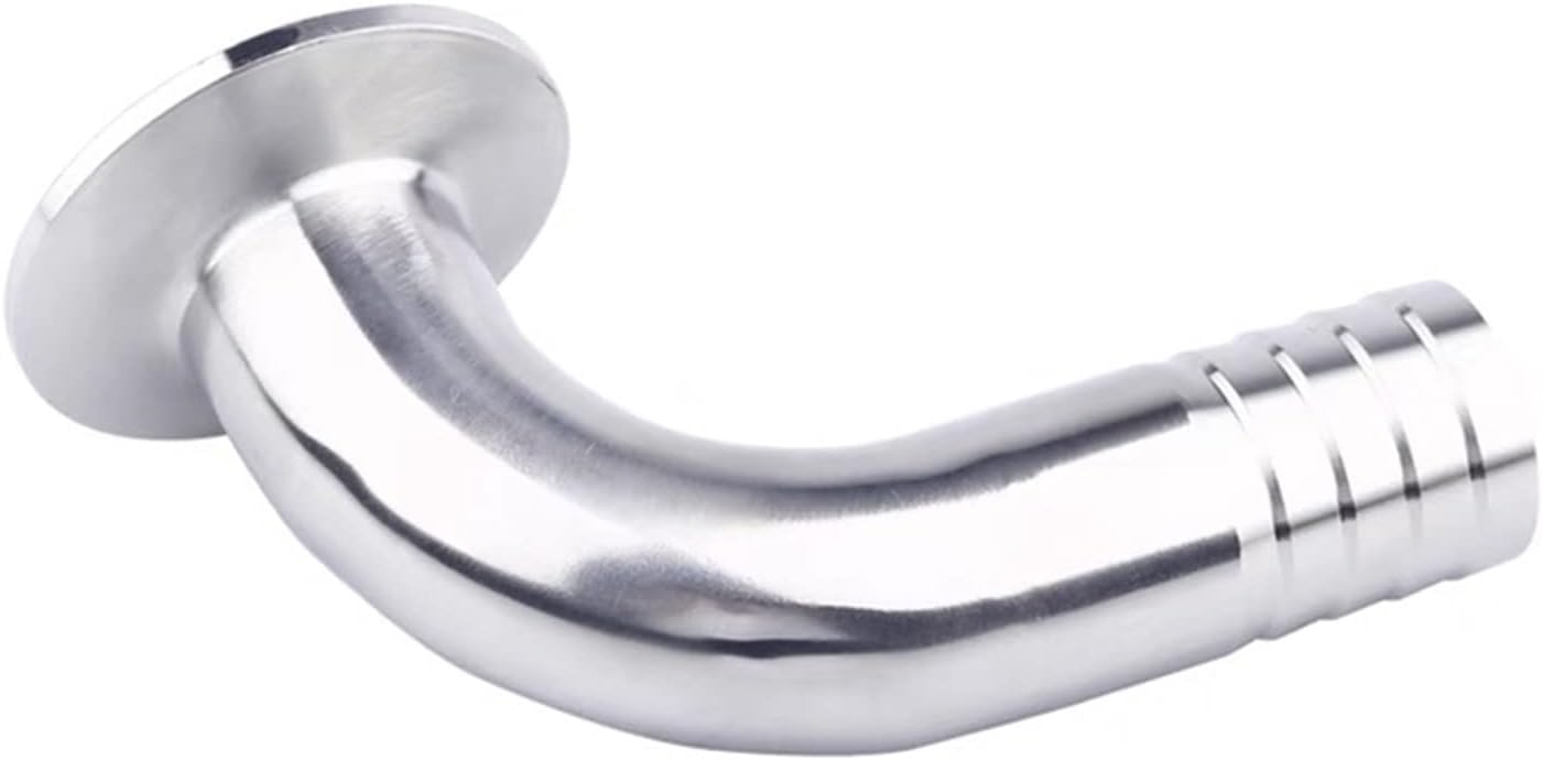 Złączka do węża sanitarnego, stal nierdzewna 304, kolano 90 stopni, kompatybilny z trzema zaciskami, pasuje do tulejek 50,5-119 mm, 12,7-108 mm