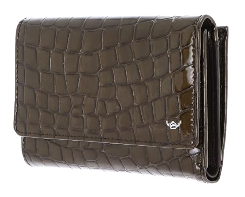 Porte-monnaie RFID femme Golden Head contre le piratage en cuir brun