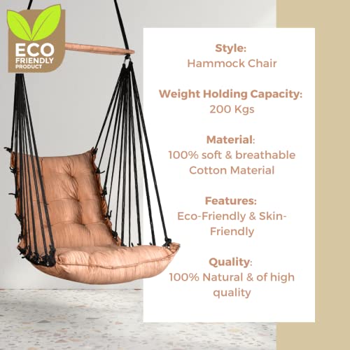 Curio-Centre-Cotton-Swinging-Hammock-Hanging-Swing-ChairHammock-Swing-for-Adults-Kids-Swing-for-Indoor-Outdoor-Garden-PatioDurable-Portable-JhulaSwing-for-Home-Copper
