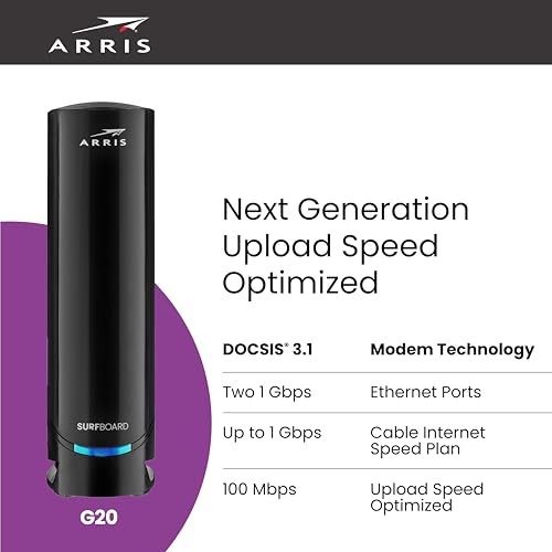 image for ARRIS (G20) - Cable Modem Router Combo - Fast DOCSIS 3.1 Multi-Gigabit