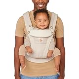 Ergobaby Omni Dream All Carry Positions SoftTouch Cotton Baby Carrier with Enhanced Lumbar Support (7-45 Lb), Natural Linen