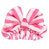 Wrap Head Stirnband Soft Haarband Knoten Frauen Bad Gesicht Mädchen Cute Spa Bow Stirnband Stirnband Winter (Hot Pink, One Size)