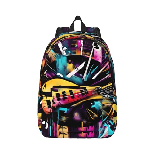 Mochila de senderismo al aire libre con graffiti musical ergonómica