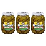 Best Maid 32 Ounce Glass Jar Pickles - Delicious and Crisp with Every Bite (3 Pack, Ham Slices)