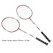 plplaaoo Badminton Racquet Double Rackets Primary Badminton Racket Ferroalloy Integrated Nylon Handle Red 2Pcs Set for Beginners and Casual Players