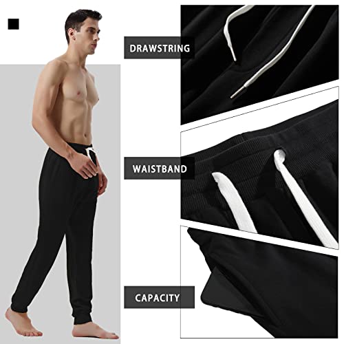 AMY COULEE Men's Casual Joggers Cotton Sweatpants Workout Athletic Pants with Pockets Drawstring Gym Running Pants4