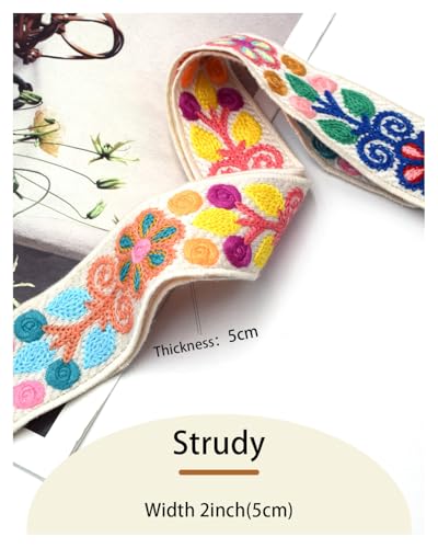 Image of Embroidered Purse Straps Replacement Crossbody Wide Adjustable Bag Straps | Thick Purse Strap for Crossbody Bags,Extra Long Strap,Cross Body Straps for Handbags,Bag Straps for Tote Bags,Shoulder Straps