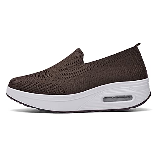ChicWind Women's Slip on Sock Walking Shoes Mesh Platform Sneakers Air Cushion Nurse Shoes2