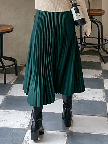 Women's Summer High Waist Pleated Skirt Long Skirt3