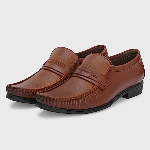 Image of Centrino Men's Moccasin Formal Shoe |Stylish & Comfortable Slip-On Shoes for Casual |Premium Slip-On Loafers | Leather Comfort Moccasin Every day wear |Versatile, Durable & Fashionable Footwear (6433)