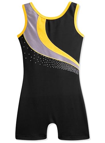 image for HOZIY Girls Gymnastics Leotards with Shorts Practice Size 5/6 Years Go