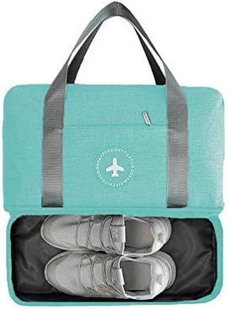 LOMAO Sports Bag Gym Bag with Shoes Compartment Hiking Travel Luggage Bag for Men and Women (Tiffany Blue)