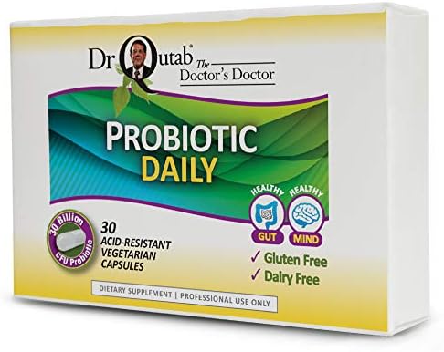 Dr. Qutab The Doctor's Doctor 30 Billion CFU Probiotic Daily – Gluten Dairy Free -Lactobacillus Acidophilus Probiotics for Women Men - Digestive Enzymes for Immune Support (30 Vegetarian Capsules)