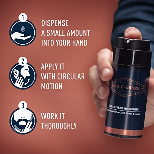King C. Gillette Moisturizer For Face & Stubble With Vitamin B3 And B5 Complex, Face Moisturizer For Men, 100 Ml #TOP6