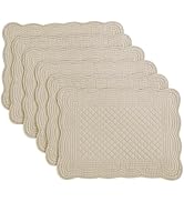 HOMBYS Quilted Placemats Set of 6 Blue OEKO-TEX STANDARD 100 13x18 Inches Rectangular Kitchen Table Mat 100% Cotton Wash 41FPRMFVF2L. AC SR166,182
