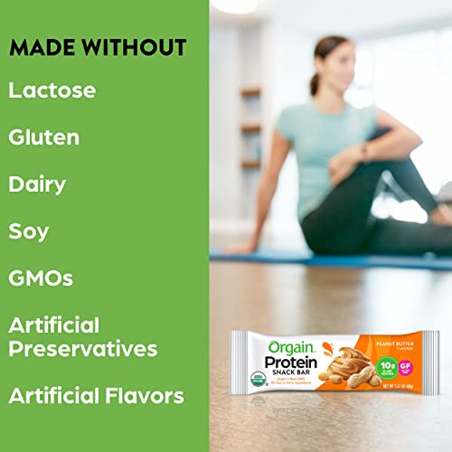 image for Orgain Organic Vegan Protein Bars, Peanut Butter - 10g Plant Based Pro