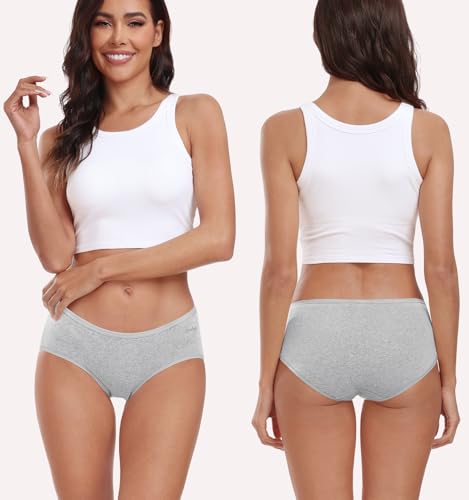 Image of coskefy Womens Underwear Cotton Hipster Panties Low Rise Breathable Ladies Bikini Undies 6 Packs