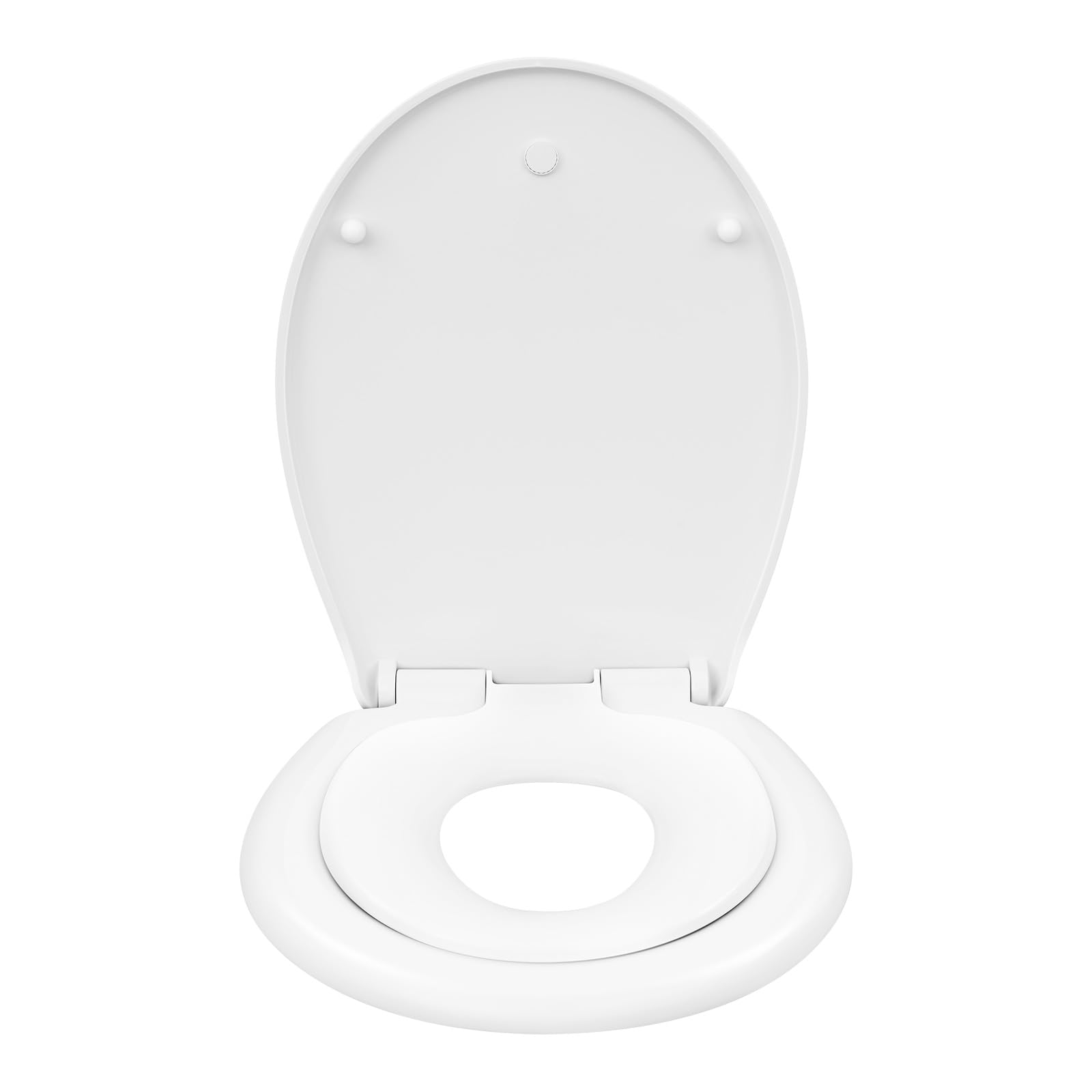 Family Child Toilet Seat, Soft Close Toilet Seat,Potty Training Toilet Seat for Toddler with Release Quick Clean &Top Fix/Blind Hole Fittings White