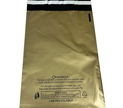 Gold 12" x 16" Plastic Postage Mailing Bags 500 Pack