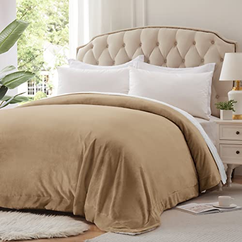 Kawahome Sherpa Fleece Blanket Queen Size Winter Heavy Thick Bed Extra Warm Super Soft 500Gsm Warmest Blankets For Couch, 90" X 90" Camel #TOP2