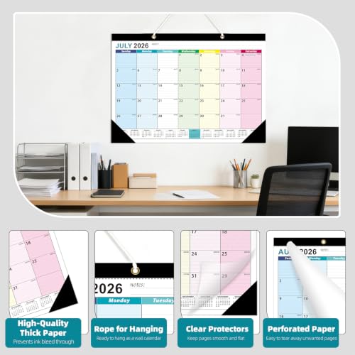 Image of ZTX Desk Calendar 2026-2027 18 Month Big Planner Colorful