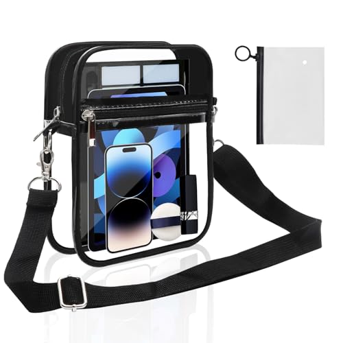 KQDRAVINE Bolso transparente para estadio con correa de hombro ajustable para conciertos y eventos deportivos