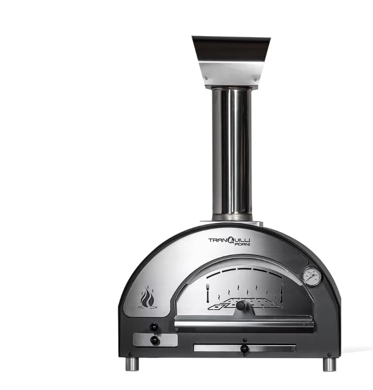 Generico Horno de leña Tranquilli Arde Baby | Horno compacto para pizza y pan | Interior 56 x 41 cm | Placa de cocción 43 x 41 cm | Opciones con patas, carro o mesa de trabajo