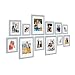 Produktbild PHOTOLINI 12er Bilderrahmen-Set Modern Tief Massivholz Grau mit Passepartout | 10x15, 13x18, 15x20 und 21x30 cm | Fotorahmen | Portraitrahmen | Wechselrahmen