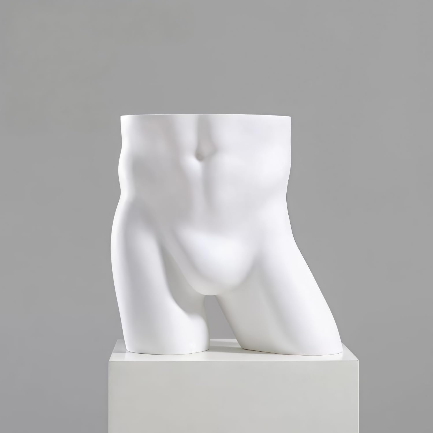Matte White Mannequin Torso, Half Body Dress Form for Bra Display, Lingerie Mannequin for Photography, Modern Display Dummy for Retail Store (Matt White,Men's Hip)
