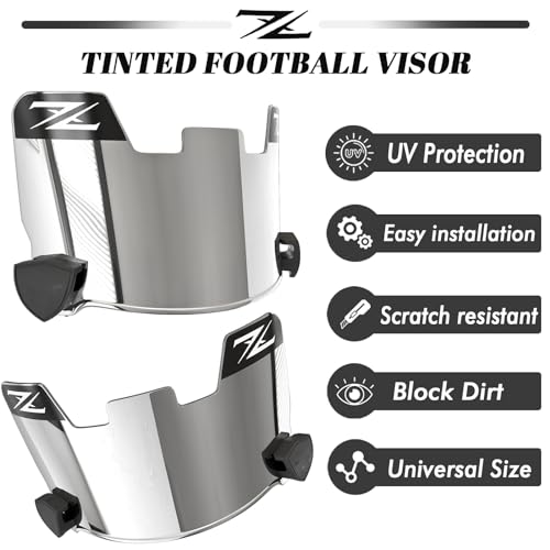 Image of Tinted Football Visor, Fits Youth and Adult Football Helmets