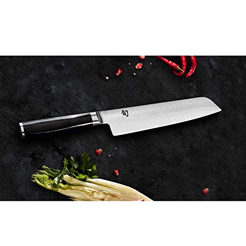 Foto von KAI Shun Premier Tim Mälzer Minamo japanisches Officemesser 9,0 cm Klingenlänge - VG-MAX Kernstahl mit 32 Lagen Damaszenerstahl, 61 (±1) HRC - Pakkaholz - Handgefertigt - Made in Japan, Gemüsemesser