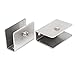 Aexit 46mmx20mmx34mm Rectangle Fall Protection Shaped Glass Clamps Clip Silver Safety Clips Tone 2pcs