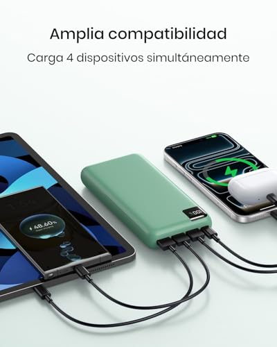 Bateria Portatil de 22.5W A ADDTOP con 4 Salidas y Carga Rapida PD 3.0 5