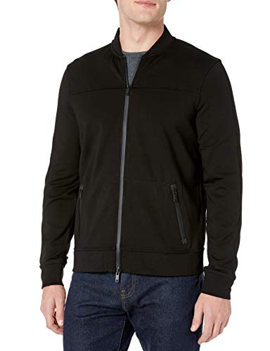 John Varvatos Star USA Men's Cody LS Jacket with Seam Sealed Zipper, Black, XL