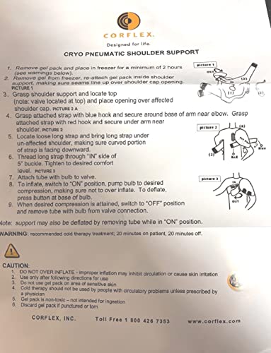 Corflex CRYO PNEUMATIC SHOULDER SUPPORT - ONE GEL - Univ Fits up to 48