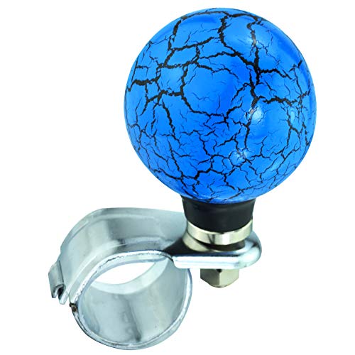 Lunsom Ball Steering Wheel Knob Marbling Round Suicide Spinner Turning Grip Helper Driving Power Aid Handle Control Car Booster Fit Most Vehicle (Blue) #TOP15
