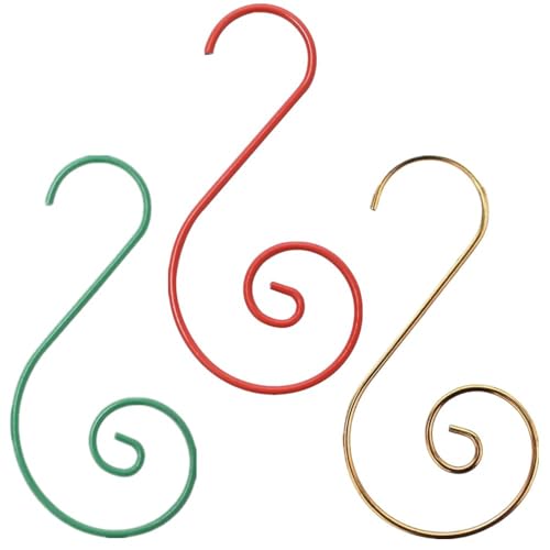 Supoice Christmas Ornament Hangers Hooks 120 Pcs Stainless Steel Green & Gold & Red Christmas Ornament Hooks Perfect for Christmas Tree Decorations