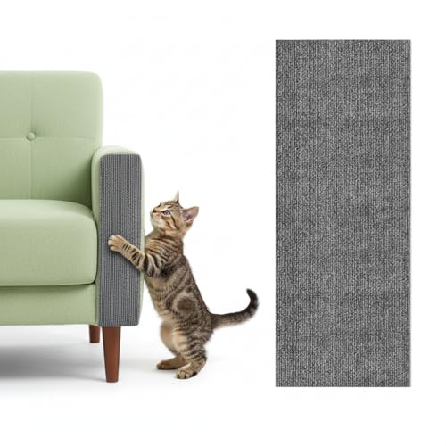 Image of Qpets Self-Adhesive Cat Scratch Guard - Cut-to-Fit Protective Mat for Sofa, Walls & Furniture Durable Scratcher Pad with Removable Tape, Invisible Corner Protector for Renters (30cm x 1m Roll)