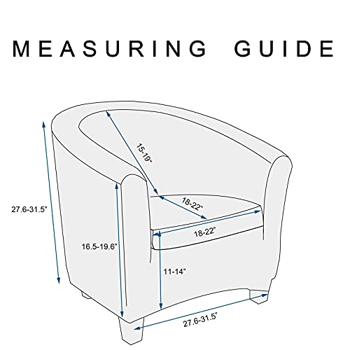 Womaco 2 Pieces Club Chair Slipcover Printed Stretch Armchair Tub Round Barrel Swivel Chair Covers Withc Cushion Cover Elastic Bottom Sofa Furniture Protector For Tullsta (1, Black) #TOP6