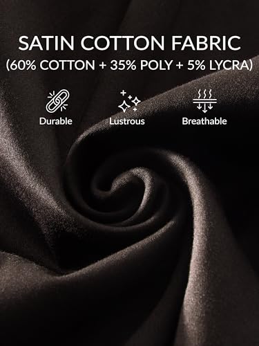 Image of BEYOUNG Regular Fit Formal Satin Shirt for Men | Full Sleeves | Men's Stylish Satin Silk Shirt | Formal Shirt | Buttondown Collar | Satin Solid Shirt for Men