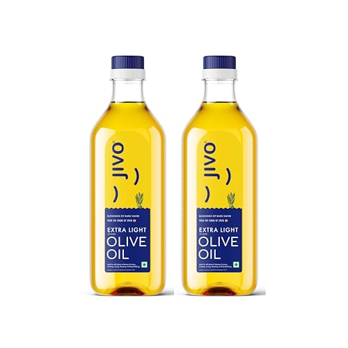 Image of Jivo Extra Light Olive Oil 500ml | Imported from Spain | Everyday Use for Cooking, Dressings, Salad, Soups, Dips, and Marinades | Light, Flavorful High MUFA & Rich in Antioxidants (Pack of 2)