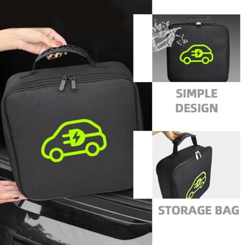 Bolsa de tela oxford negra de diseño cuadrado moderno para guardar cables de carga 7