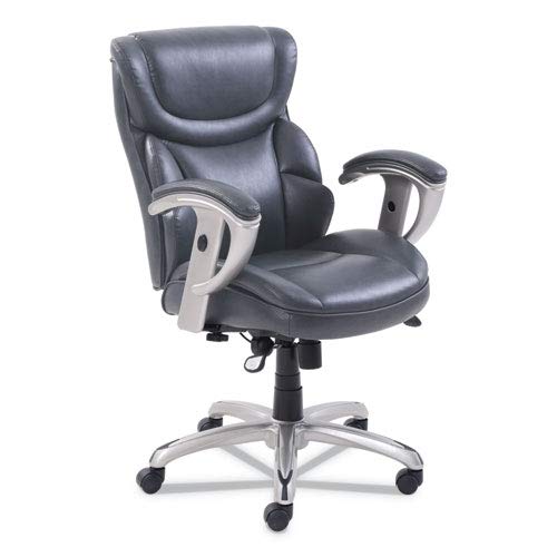 SertaPedic Emerson Task Chair, Supports Up to 300 Lb, 18.75" to 21.75" Seat Height, Gray Seat/Back, Silver Base