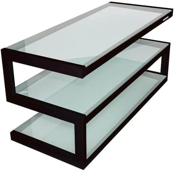 Norstone ESSE NR Supporto TV Tipo Rack - 3 Ripiani, Vetro Nero Satinato, Autoportante