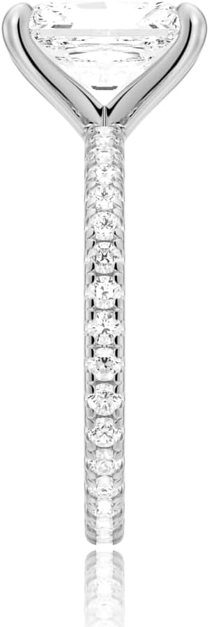 MSBLUE 2ct Radiant Cut Moissanite Engagement Ring for women, D Color VVS1 Solitaire Moissanite, Sterling Silver with 14K Gold Vermeil - Image 6