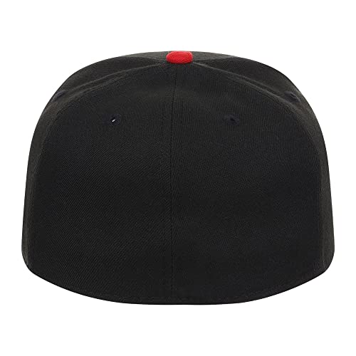 Image of Lids Blank Premium Full Court w /Colored Under Visor Fitted Cap