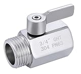 Enoch's Land Heavy Duty Garden Hose Shut Off Valve,Stainless Steel Shut Off Valve,3/4"GHT Female × 3
