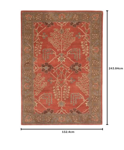 Image of 5x8 Ft Wool Floor Rug - Premium Handcrafted Woolen Tufted Carpet for Home & Office Use